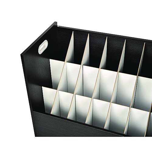 AdirOffice 21-Slot Mobile Rolling Wood Blueprint Storage Cabinet Roll File Large Document Organizer, 30 x 15.75 x 28.5, Black (I625BLK)