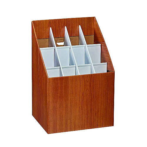 AdirOffice Upright Blueprint Rolled File Corrugated Box, 12 Compartments, 15 x 12 x 22, Oak (I627)
