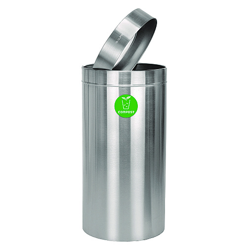 Alpine 27 Gallon Stainless Steel Compost Can, Brushed Stainless Steel (ALP47527CO)