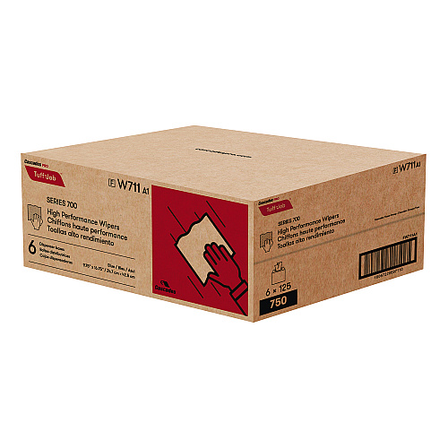 Cascades Tuff-Job S700 High Performance Wipers, Blue, 9.75 x 16.75, 125/Box, 6 Boxes/Carton (W711)
