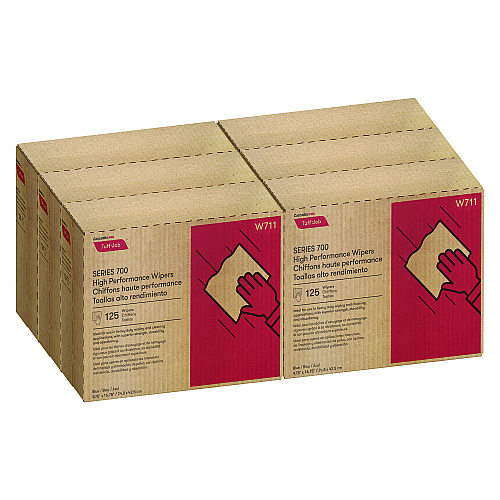 Cascades Tuff-Job S700 High Performance Wipers, Blue, 9.75 x 16.75, 125/Box, 6 Boxes/Carton (W711)
