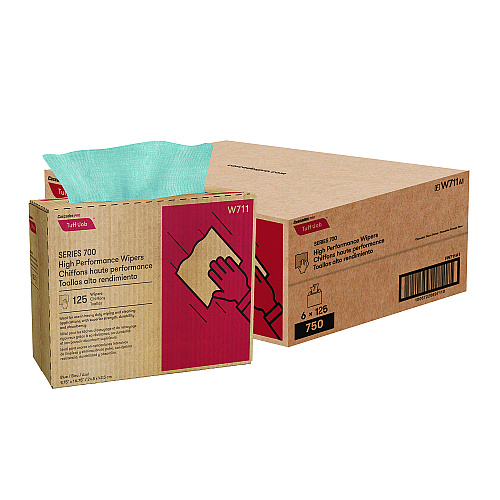 Cascades Tuff-Job S700 High Performance Wipers, Blue, 9.75 x 16.75, 125/Box, 6 Boxes/Carton (W711)