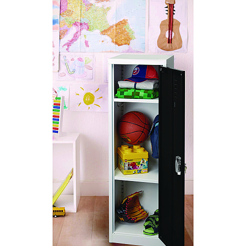 AdirOffice Steel Storage Locker, 1 Compartment, 15 x 15 x 48, Black (I62901BLK)