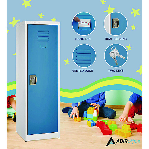 AdirOffice Steel Storage Locker, 1 Compartment, 15 x 15 x 48, Blue (I62901BLU)