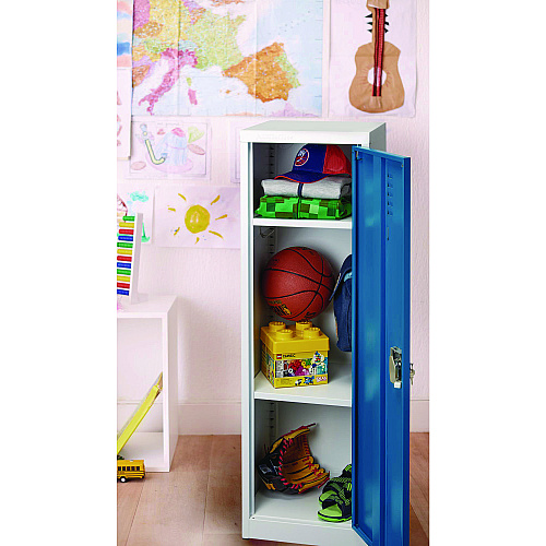 AdirOffice Steel Storage Locker, 1 Compartment, 15 x 15 x 48, Blue (I62901BLU)