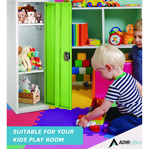 AdirOffice Steel Storage Locker, 1 Compartment, 15 x 15 x 48, Green (I62901GRN)