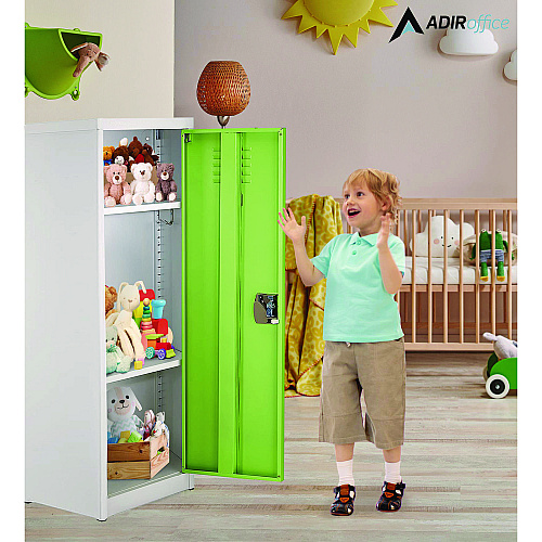 AdirOffice Steel Storage Locker, 1 Compartment, 15 x 15 x 48, Green (I62901GRN)