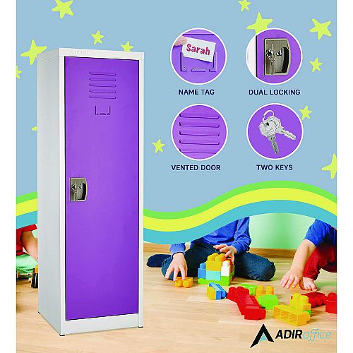 AdirOffice Steel Storage Locker, 1 Compartment, 15 x 15 x 48, Purple (I62901PUR)