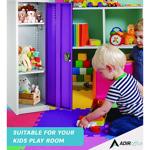 AdirOffice Steel Storage Locker, 1 Compartment, 15 x 15 x 48, Purple (I62901PUR)