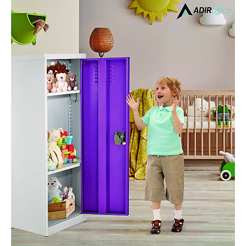 AdirOffice Steel Storage Locker, 1 Compartment, 15 x 15 x 48, Purple (I62901PUR)