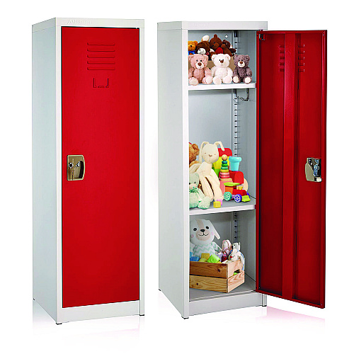 AdirOffice Steel Storage Locker, 1 Compartment, 15 x 15 x 48, Red (I62901RED)