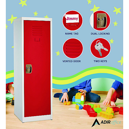 AdirOffice Steel Storage Locker, 1 Compartment, 15 x 15 x 48, Red (I62901RED)