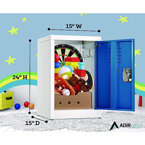 AdirOffice Steel Storage Locker, 1 Compartment, 15 x 15 x 24, Blue (I62902BLU)