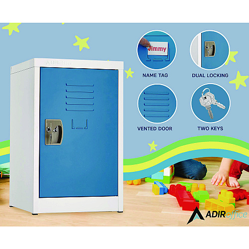 AdirOffice Steel Storage Locker, 1 Compartment, 15 x 15 x 24, Blue (I62902BLU)
