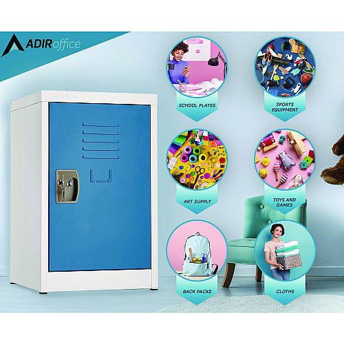 AdirOffice Steel Storage Locker, 1 Compartment, 15 x 15 x 24, Blue (I62902BLU)
