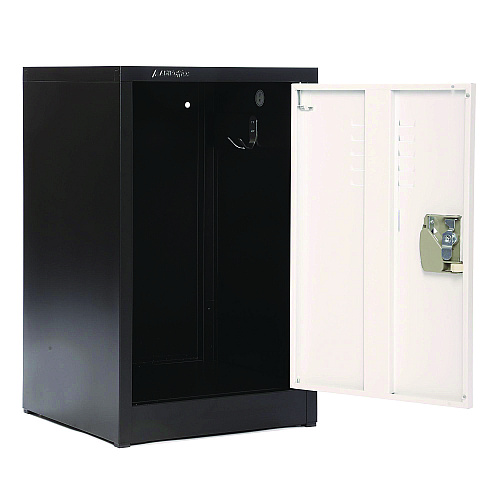 AdirOffice Steel Storage Locker, 1 Compartment, 15 x 15 x 24, Black Body/White Doors (I62902BW)