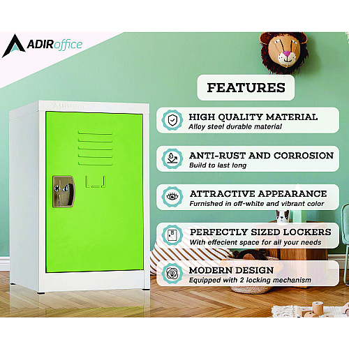 AdirOffice Steel Storage Locker, 1 Compartment, 15 x 15 x 24, Green (I62902GRN)