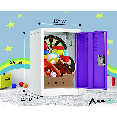 AdirOffice Steel Storage Locker, 1 Compartment, 15 x 15 x 24, Purple (I62902PUR)