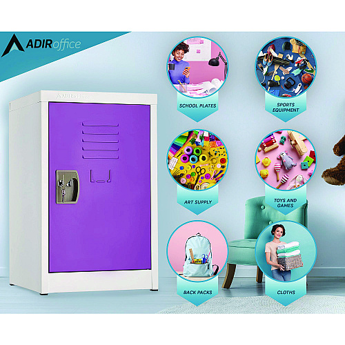 AdirOffice Steel Storage Locker, 1 Compartment, 15 x 15 x 24, Purple (I62902PUR)