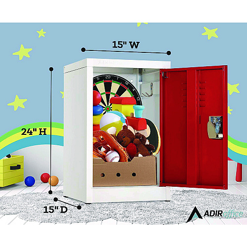 AdirOffice Steel Storage Locker, 1 Compartment, 15 x 15 x 24, Red (I62902RED)