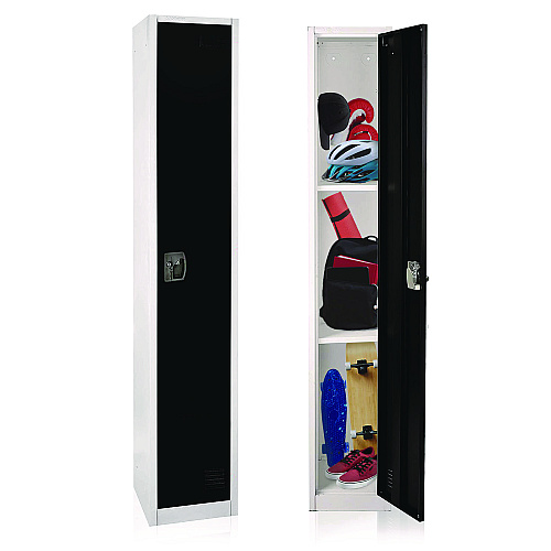 AdirOffice Steel Storage Locker, 1 Compartment, 12 x 12 x 72, Black (I629201BLK)