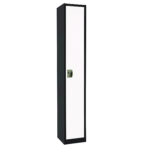 AdirOffice Steel Storage Locker, 1 Compartment, 12 x 12 x 72, Black Body/White Doors (I629201BW)