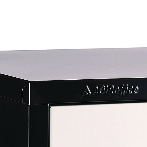 AdirOffice Steel Storage Locker, 1 Compartment, 12 x 12 x 72, Black Body/White Doors (I629201BW)
