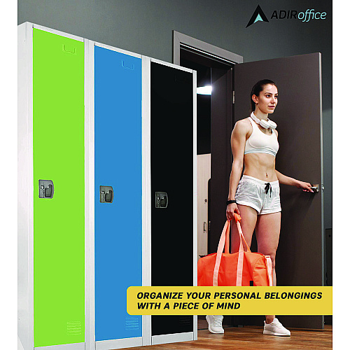 AdirOffice Steel Storage Locker, 1 Compartment, 12 x 12 x 72, Green (I629201GRN)