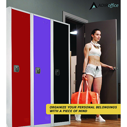 AdirOffice Steel Storage Locker, 1 Compartment, 12 x 12 x 72, Purple (I629201PUR)