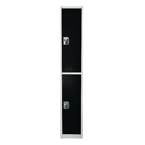 AdirOffice Steel Storage Locker, 2 Compartment, 12 x 12 x 72, Black (I629202BLK)