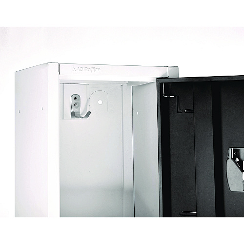 AdirOffice Steel Storage Locker, 2 Compartment, 12 x 12 x 72, Black (I629202BLK)