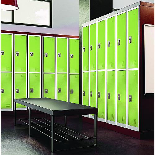 AdirOffice Steel Storage Locker, 2 Compartment, 12 x 12 x 72, Green (I629202GRN)