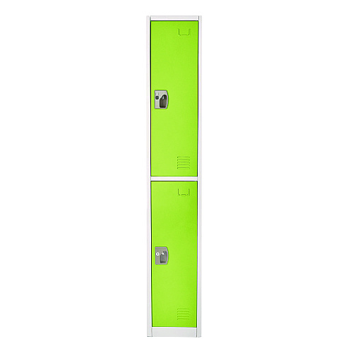 AdirOffice Steel Storage Locker, 2 Compartment, 12 x 12 x 72, Green (I629202GRN)