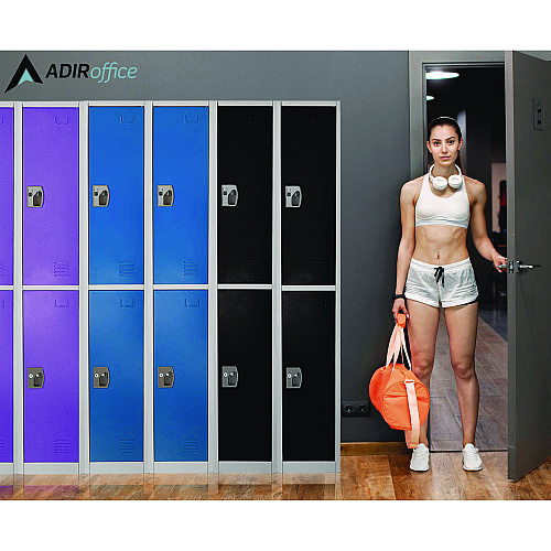 AdirOffice Steel Storage Locker, 2 Compartment, 12 x 12 x 72, Purple (I629202PUR)
