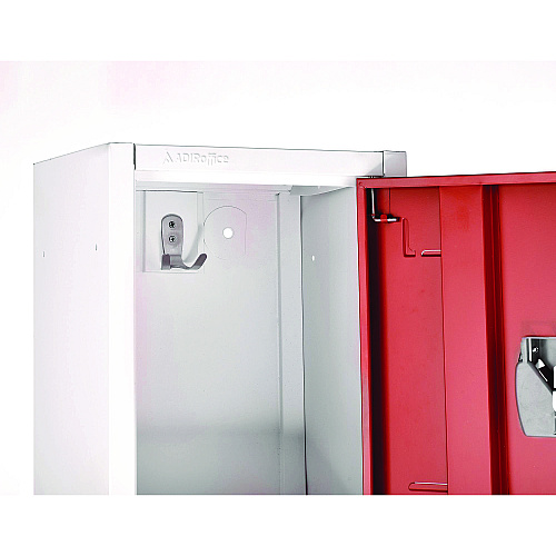 AdirOffice Steel Storage Locker, 2 Compartment, 12 x 12 x 72, Red (I629202RED)