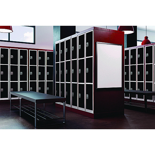 AdirOffice Steel Storage Locker, 3 Compartment, 12 x 12 x 72, Black (I629203BLK)