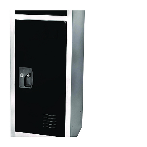 AdirOffice Steel Storage Locker, 3 Compartment, 12 x 12 x 72, Black (I629203BLK)