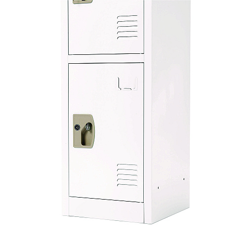 AdirOffice Steel Storage Locker, 4 Compartment, 12 x 12 x 72, White (I629204WHI)