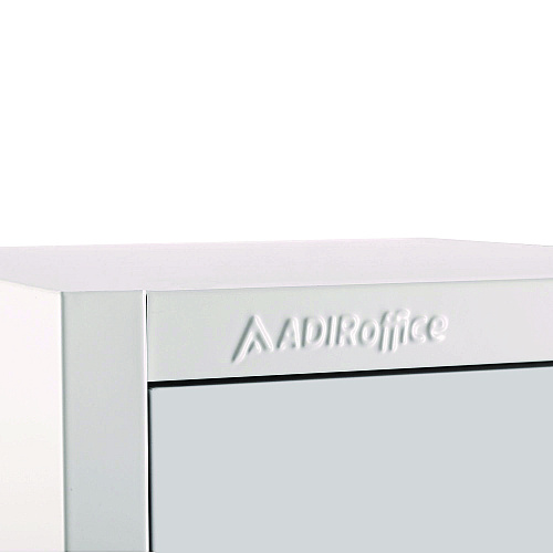AdirOffice Steel Storage Locker, 4 Compartment, 12 x 12 x 72, White (I629204WHI)
