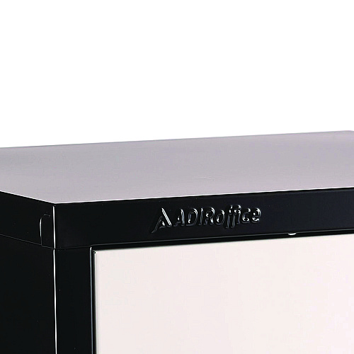 AdirOffice Steel Storage Locker, 4 Compartment, 12 x 12 x 72, Black Body/White Doors (I629204BW)
