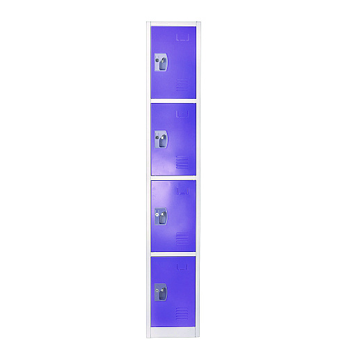 AdirOffice Steel Storage Locker, 4 Compartment, 12 x 12 x 72, Purple (I629204PUR)