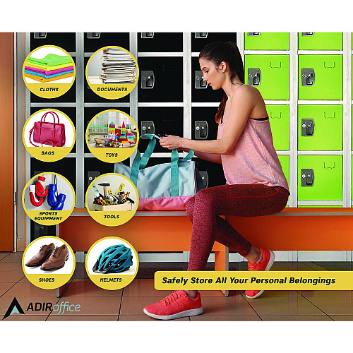 AdirOffice Steel Storage Locker, 6 Compartment, 12 x 12 x 72, Green (I629206GRN)