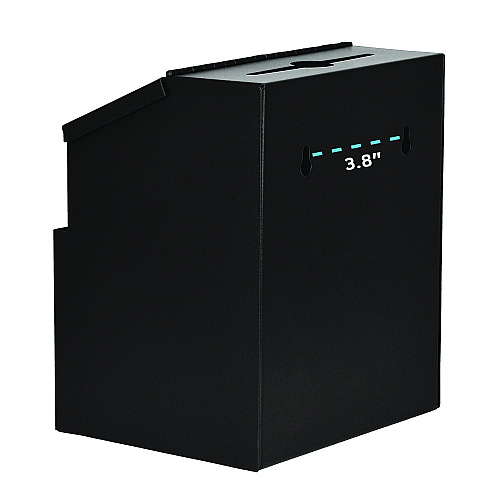 AdirOffice Wall Mountable Steel Suggestion Secure Drop Box with Key, 7 x 6 x 8.5, Stainless Steel 304, Black (I63101BLK)