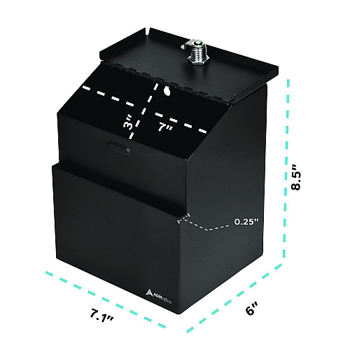 AdirOffice Wall Mountable Steel Suggestion Secure Drop Box with Key, 7 x 6 x 8.5, Stainless Steel 304, Black (I63101BLK)