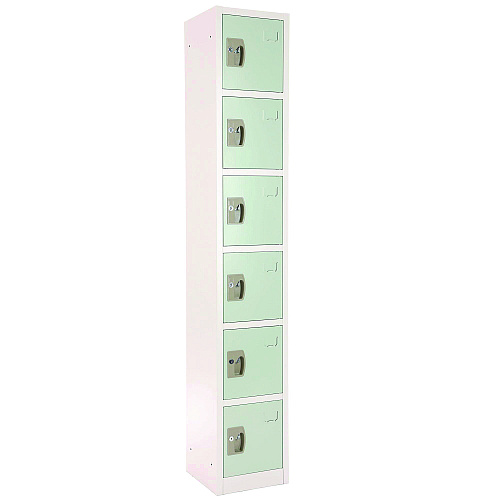 AdirOffice Steel Storage Locker, 6 Compartment, 12 x 12 x 72, Misty Green (I629206MGRN)