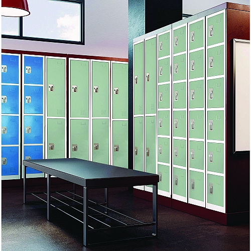 AdirOffice Steel Storage Locker, 6 Compartment, 12 x 12 x 72, Misty Green (I629206MGRN)