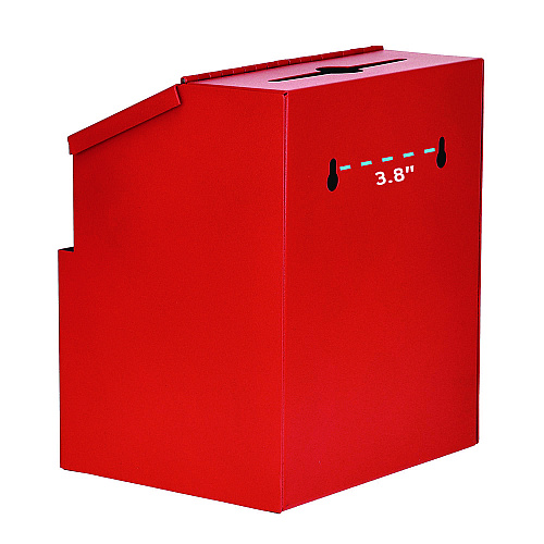 AdirOffice Wall Mountable Steel Suggestion Secure Drop Box with Key, 7 x 6 x 8.5, Stainless Steel 304, Red (I63101RED)
