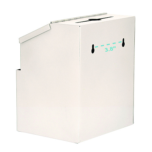 AdirOffice Wall Mountable Steel Suggestion Secure Drop Box with Key, 7 x 6 x 8.5, Stainless Steel 304, White (I63101WHI)