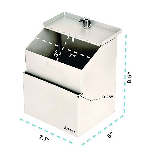 AdirOffice Wall Mountable Steel Suggestion Secure Drop Box with Key, 7 x 6 x 8.5, Stainless Steel 304, White (I63101WHI)