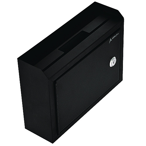 AdirOffice Medium Size Steel Multi-Purpose Secure Drop Box, 9.8 x 3.4 x 7.5, Black (I63102BLK)